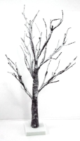 Artificial LED Snowy Twig Tree - 60cm, Brown & White, Pre-Lit