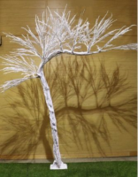 Artificial Curved Snowy Twig Tree - 320cm, White