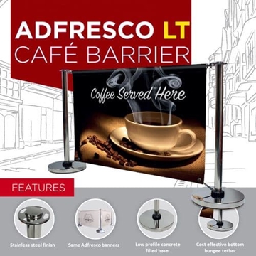 Cafe Barriers with Printed Banners