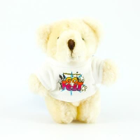 9Cm Jointed Baby Bear With Satin Sash