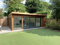 Iroko timber clad self-contained garden room 5765