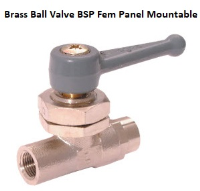 Brass Ball Valve Panel Mount NBR Seal Lever
