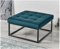 Stuttgart Shallow Buttoned Metal Framed Footstool