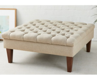 Alberta Deep Buttoned Square Coffee Table Stool