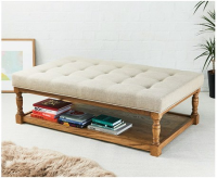 Manufacturers Of Hamilton Shallow Buttoned Oak Framed Coffee Table Stool