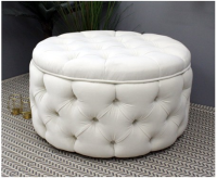 Suppliers Of Ellenor Piped Buttoned Circular Ottoman