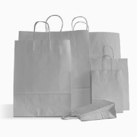 Grey? Premium Italian Paper Carrier Bags with Twisted Handles
