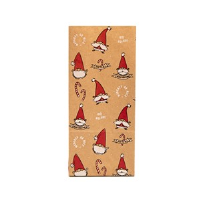 Smiling Santa Brown Block Bottom Bags