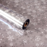 Silver Snowflake Design Cellophane Florist Roll