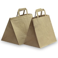 Brown Patisserie Carrier Bags with Flat Handles