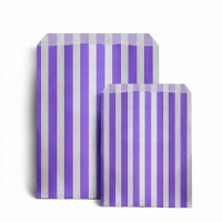 Purple Candy Stripe Paper Bags