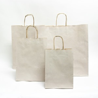 Stone Premium Italian Paper Carrier Bags with Twisted Handles