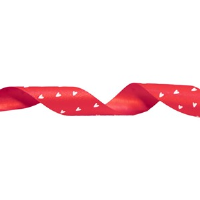 Red Ribbon with White Hearts