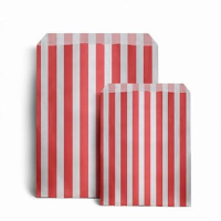 Red Candy Stripe Paper Bags