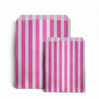 Pink Candy Stripe Paper Bags