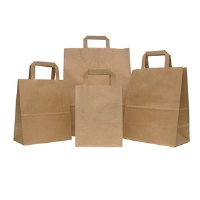 Brown RECYCLED Paper Carrier Bags with Internal Flat Handles