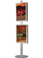 A2 Poster Frames (ROUND CHROME CORNES) for pole system