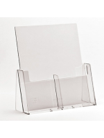 Clear Leaflet Dispensers 2 x 1/3 A4 side-by-side