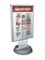 Defender 30ins x 40ins poster holding forecourt sign with a Concrete base