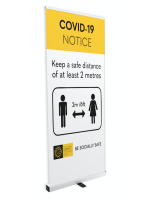 Covid-19 Printed social Distance Eco Roll up Banner 800mmx 1000