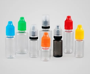 Child Resistant Plastic PET Dropper Bottles With Black Caps