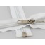 120cm White Spiral 10mm Open Ended Zip Single, Twin Tab, Non-Lock Slider
