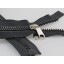200cm Black Moulded 8mm Zip Open Ended Single, Twin Tab, Non-lock Slider