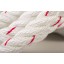 20mm White/Red Nylon 3 Strand Rope