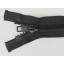 35cm Black Moulded 9mm Zip Open Ended Single, Single Tab, Auto-lock Slider