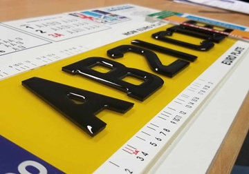 3D Gel Number Plate Letters Quality