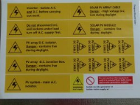 BS7671 Warning Labels