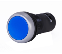 Compact Push Button 22mm Flush BLUE 1NO