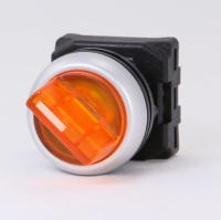 Selector Switch Head 22mm Illuminated AMBER 3 Position with Spring Return  -45 to 45 degee swing