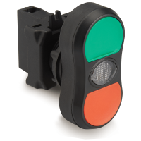 Double Push Button Head 22mm Illuminated I-0 24Vac/dc