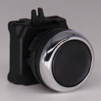 Flush Push Button Head 22mm BLACK With  Metal Shroud