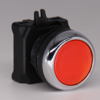 Flush Push Button Head 22mm RED With  Metal Shroud