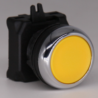 Flush Push Button Head 22mm YELLOW With  Metal Shroud