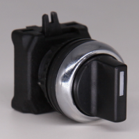 Selector Switch Head 22mm BLACK 2 Pos without Spring Return  With  Metal Shroud  0 to 45 degee swing