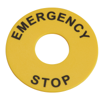 Yellow Emergency Stop Legend Plate for 22mm Emergency Stop Buttons