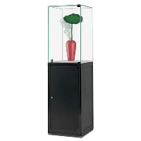 Nexus SV1 500 Pedestal with high glass top, hinged glass door and storage