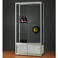 Aspire WME 1000 Glass Display Cabinet with Storage black