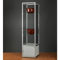 Aspire WMS 500 Glass Display Cabinet with Storage black