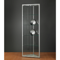 Aspire WMS 500 Glass Corner Display Cabinet silver