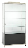 A-Range Glass Cabinet with Black Cupboard