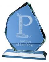 15cm x 12.5cm x 15mm Jade Glass Facetted Ice Peak Award E121201