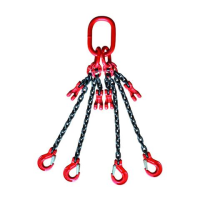 Lifting Chains-4 Leg 4mt Chains Grade 8, C/W Safety Hooks & Grab Hooks