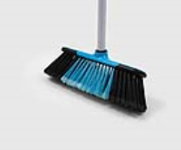 SOFT 265MM HOUSEHOLD BROOM WITH HANDLE - ASSORTED COLOURS