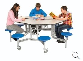 Circular and Octagonal Mobile Folding Seating Units For Secondary Schools
