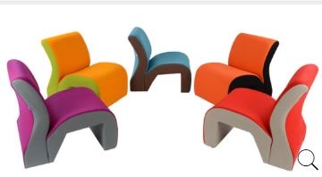 Two Tone Curved Reception Seats - Vinyl For Universities