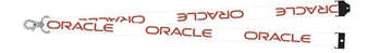 Oracle Lanyard Dye Sub Printed With Logo On White Fabric
